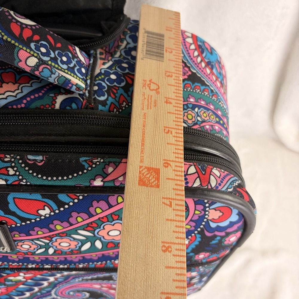 Vera Bradley Softside Underseat Rolling Work Bag Haymarket Paisley Briefcase GUC - Picture 6 of 15